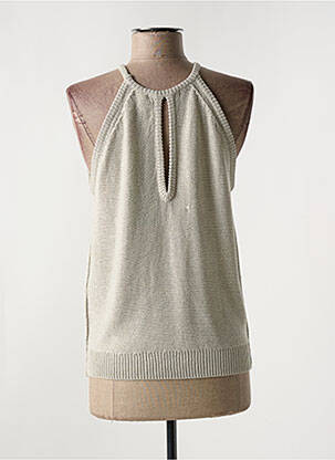 Pull stretch sans manche argent BEAUMONT femme