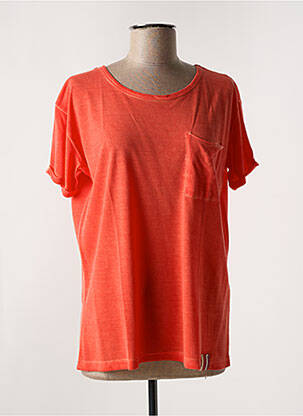 T-shirt stretch manches courtes orange HAPPY femme