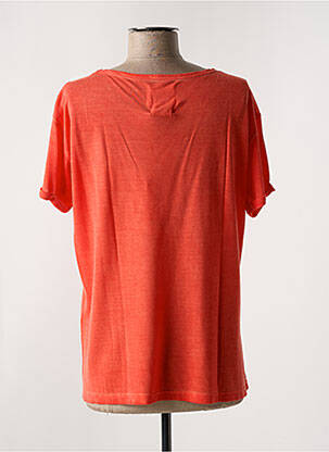 T-shirt stretch manches courtes orange HAPPY femme
