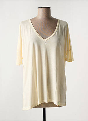 T-shirt coupe droite manches courtes beige HAPPY femme