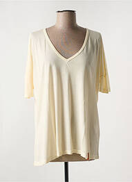 T-shirt manches mi-longues manches courtes beige HAPPY femme