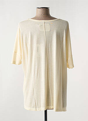 T-shirt coupe droite manches courtes beige HAPPY femme