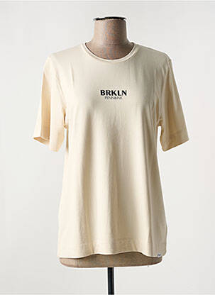 T-shirt manches mi-longues manches courtes beige PENN & INK N.Y femme