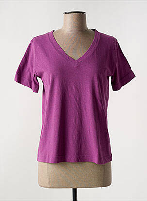 T-shirt col v manches courtes violet MKT STUDIO femme