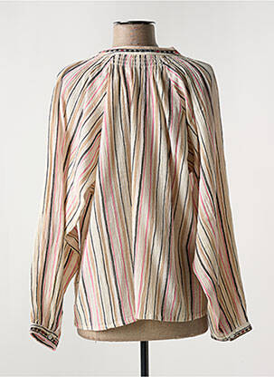 Blouse poignets boutonnés avec fente manches longues beige MKT STUDIO femme