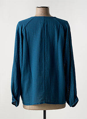 Chemisier tissage crêpe manches longues bleu DROLATIC femme
