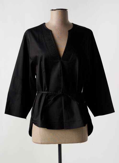 Blouse poignets boutonnés avec fente manches longues noir SUMMUM femme