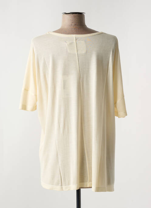 T-shirt coupe droite manches courtes beige HAPPY femme