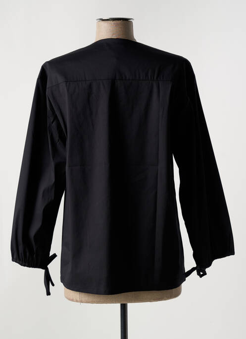 Blouse poignets boutonnés avec fente manches longues noir TOUPY femme