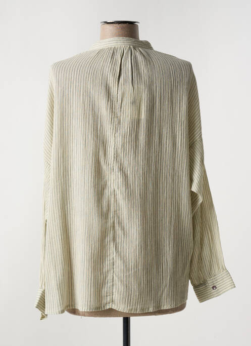 Chemisier tissage crêpe manches longues beige HOD femme