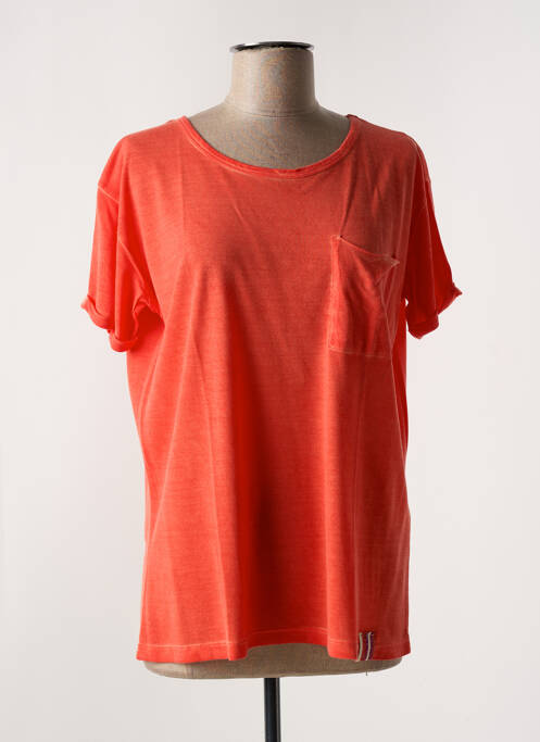 T-shirt orange HAPPY pour femme