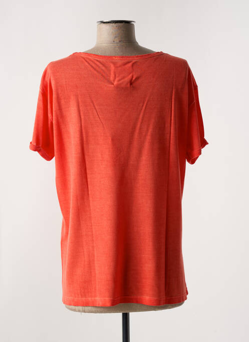 T-shirt orange HAPPY pour femme
