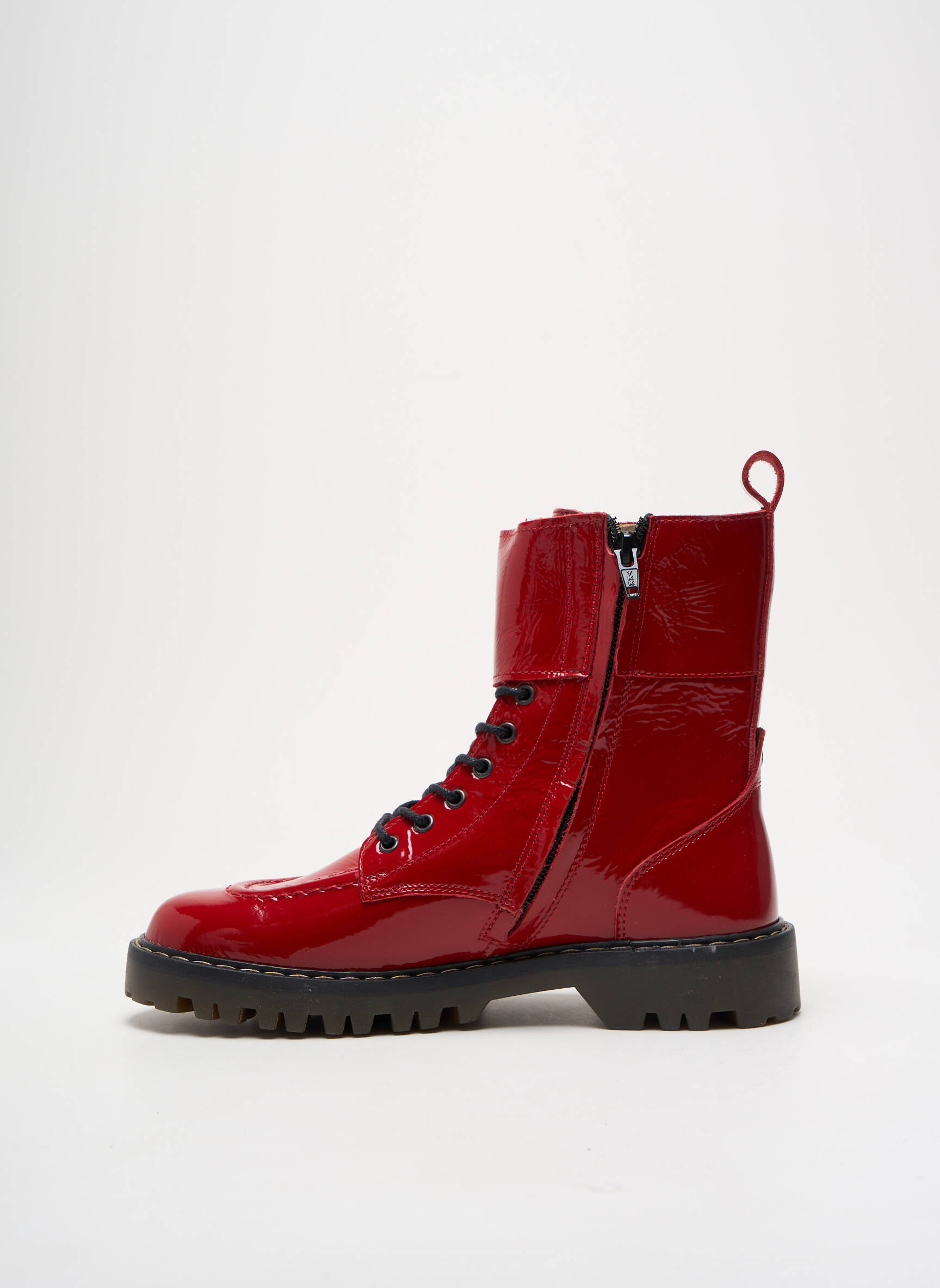 Cuir Bottes Christy Kickers Bottines/Boots Talon Bas Rouge Kickers