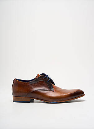 Derbies bout carré talon bas marron AZZARO homme