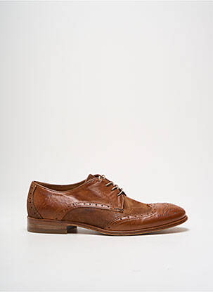 Derbies tissage satiné talon bas marron AZZARO homme