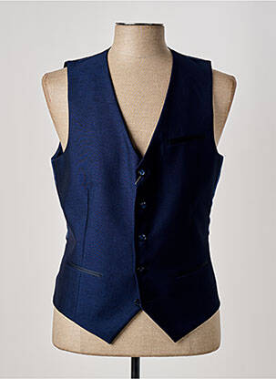 Gilet sans manche effet matière satinée bleu HAFNIUM homme