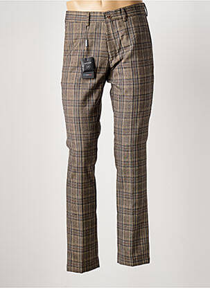 Pantalon slim tissage popeline taille normale marron HAFNIUM homme