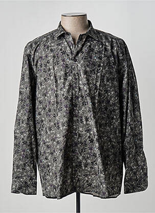 Chemise manches longues imprimé fantaisie gris JUPITER homme