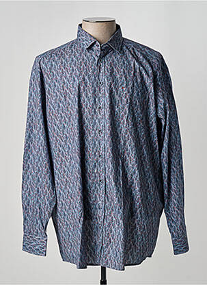 Chemise manches longues imprimé fantaisie bleu JUPITER homme