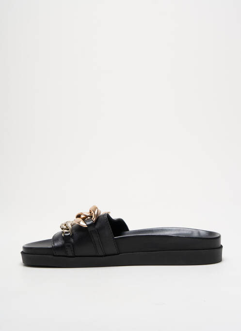 Mules/sabots matière lisse talon plat jusqu'à 3cm noir MJUS femme