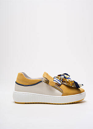 Baskets semelle amovible talon plat jusqu'à 3cm jaune MLV femme