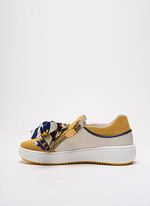 Baskets semelle amovible talon plat jusqu'à 3cm jaune MLV femme