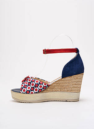 Sandales/nu pieds matière lisse talon de 7 à 9cm bleu MLV femme