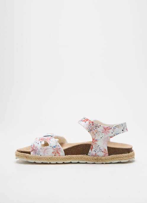 Espadrilles tissage satiné talon plat jusqu'à 3cm blanc MTNG femme