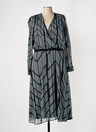 Robe mi-longue manches longues manches longues noir ELORA femme