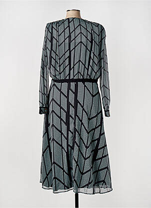 Robe mi-longue manches longues manches longues noir ELORA femme