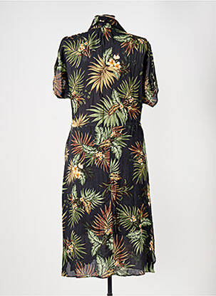 Robe mi-longue manches courtes manches courtes vert ELORA femme
