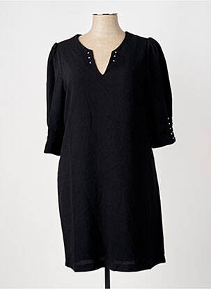 Robe courte manches 3/4 manches 3/4 noir ELORA femme