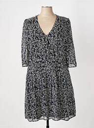 Robe mi-longue imprimé fleurs manches 3/4 bleu ELORA femme