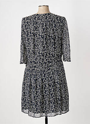 Robe mi-longue imprimé fleurs manches 3/4 bleu ELORA femme