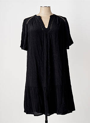 Robe courte manches courtes manches courtes noir ELORA femme