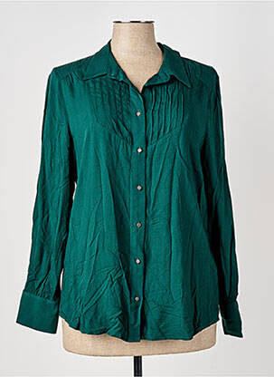 Chemisier coupe cintrée manches longues vert ELORA femme