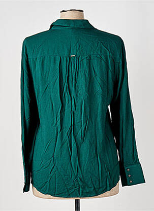 Chemisier coupe cintrée manches longues vert ELORA femme