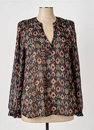 Blouse légère et transparente manches longues noir ELORA femme
