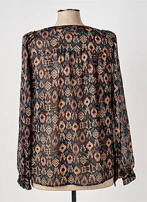 Blouse légère et transparente manches longues noir ELORA femme