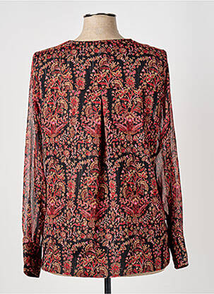Blouse légère et transparente manches longues rouge ELORA femme