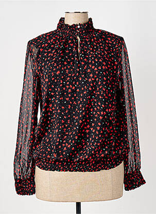 Blouse imprimé fleurs manches longues noir ELORA femme