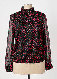 Blouse imprimé fleurs manches longues noir ELORA femme