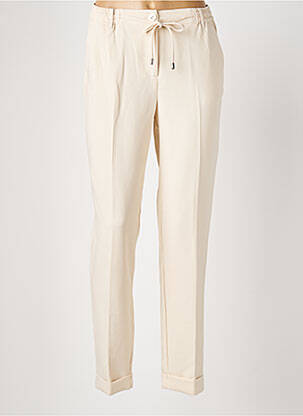 Pantalon slim tissage popeline taille normale beige ELORA femme
