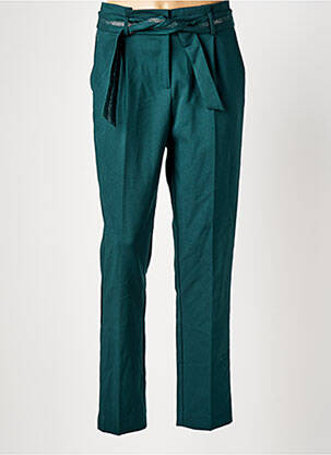 Pantalon slim tissage popeline taille normale vert ELORA femme