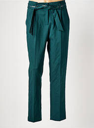 Pantalon slim tissage popeline taille normale vert ELORA femme