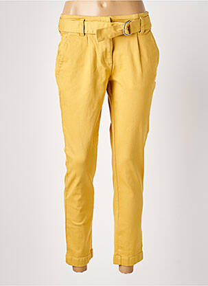 Pantalon 7/8 stretch taille normale jaune ELORA femme