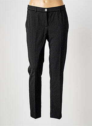 Pantalon chino fermeture zippée sous rabat boutonné taille normale noir ELORA femme