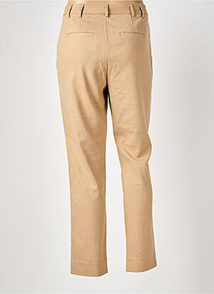 Pantalon slim tissage popeline taille normale marron ELORA femme