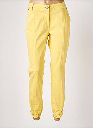 Pantalon 7/8 stretch taille normale jaune ELORA femme