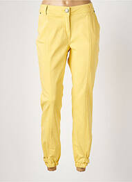 Pantalon 7/8 stretch taille normale jaune ELORA femme